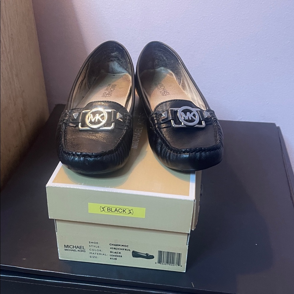 Michael Kors Black Leather Loafers